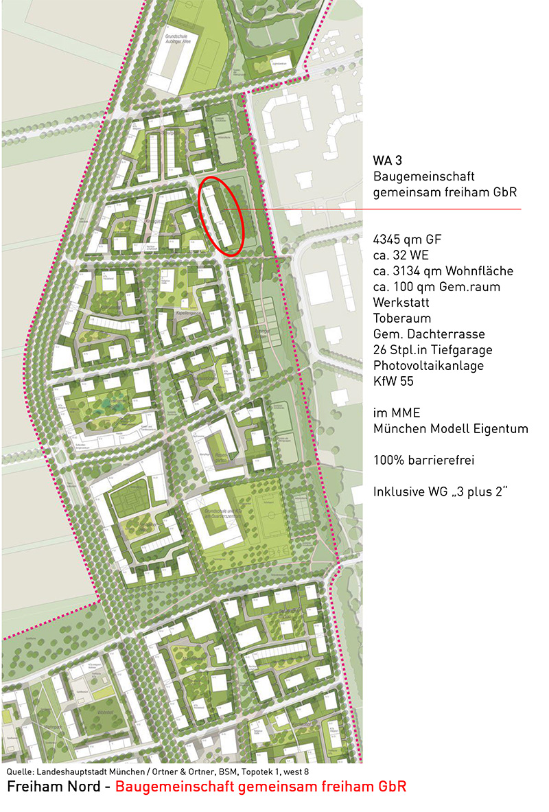 Lageplan Baugemeinschaft Freiham